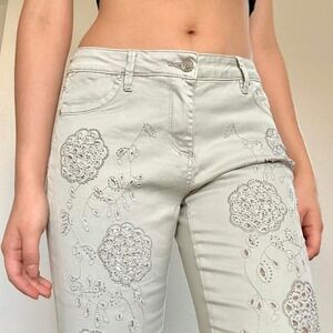 Bebe Y2K Low Rise Embellished Skinny Jeans